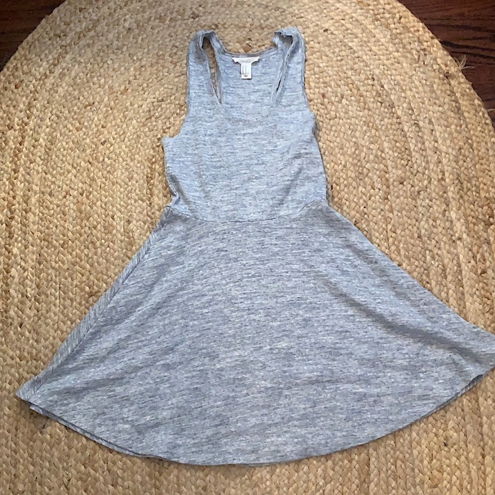 Grey, casual mini dress, racer back, size M